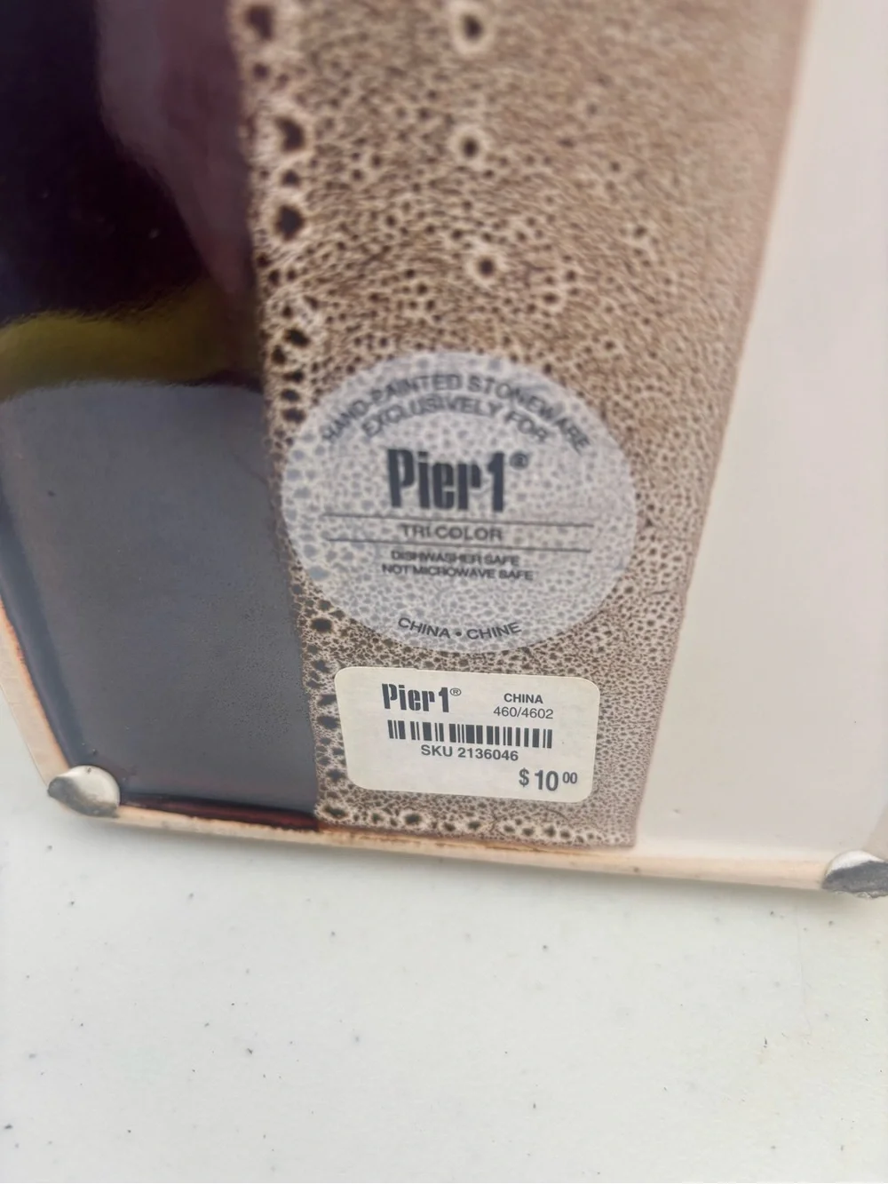 Pier 1 Two-Tone Brown and White Ceramic Canister Pair